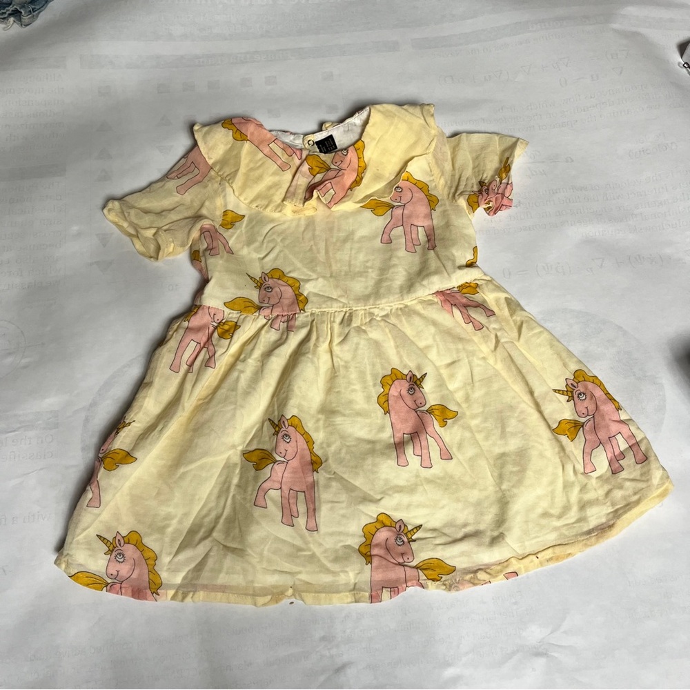 11. Mini Rodini Girls Unicorn Pony Dress 3T